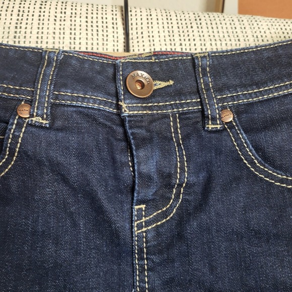 MAX&Co. Denim Skirt Womens Small Blue Mini Embroidered‎ Back Pockets Casual Jean - Picture 2 of 8